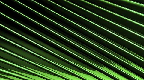Abstract 3d parallel green stripes moving on a black background, seamless loop Stock Illustration