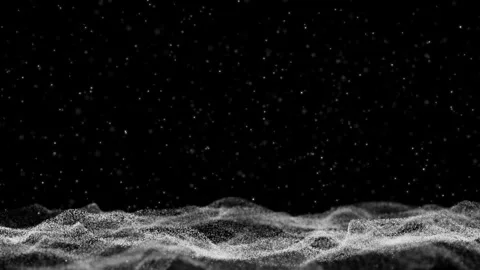 Abstract 3D particle wave with a starfield background, featuring dynamic motion Vídeo Stock 280094966