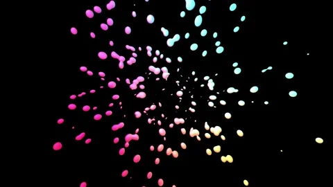 Abstract 3d particles with gradient colors on black background Stock Footage 316015584
