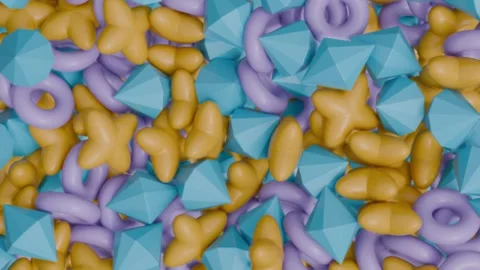 Abstract 3D Particles Shapes Wave 動画素材 260700716