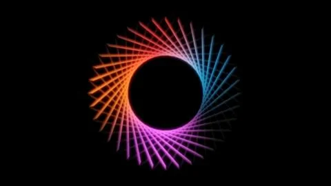 Abstract 3D pattern of circles with nice multicolored shape, 3d render Stock Illustration