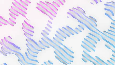 Abstract 3d pattern, colorful soft bent stripes on white background Stock Illustration