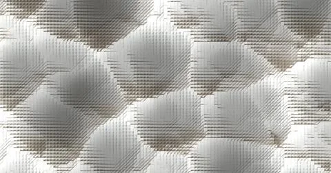Abstract 3D pattern of extruded metallic blocks forming intricate geometric.. Stock Photos