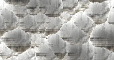 Abstract 3D pattern of extruded metallic blocks forming intricate geometric.. Stock Photos