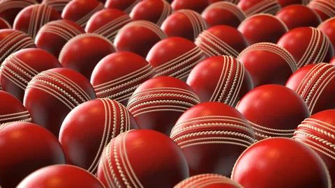 Abstract 3D Pattern of Red Cricket Balls イラスト素材