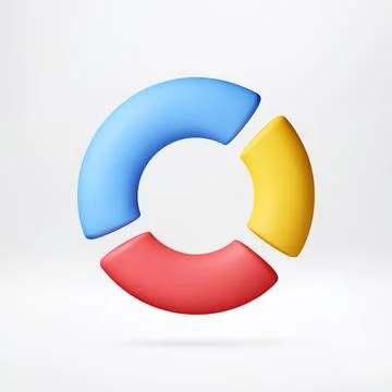 Abstract 3d pie chart divided into three sections Stock Illustration