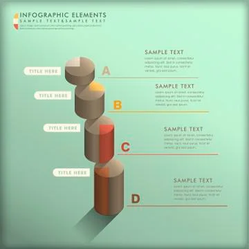 Abstract 3d pie chart infographics Stock Illustration