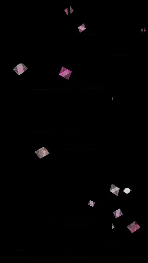 Abstract 3D Pink and Silver Geometric Shapes Vertical Loop 库存影片 341487967