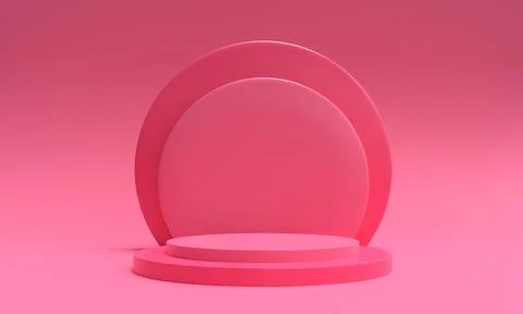 Abstract 3d pink background. 3d rendering with podium. Minimal scene. Stock Illustration