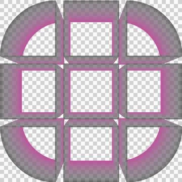 Abstract 3D Pink Cube Grid - PNG Isolated Cutout 스톡 일러스트