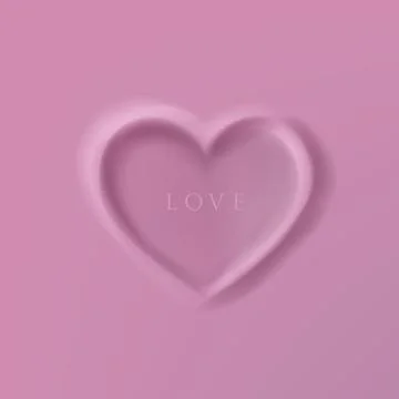 Abstract 3D pink heart shape background for love cosmetic products. Stock Illustration