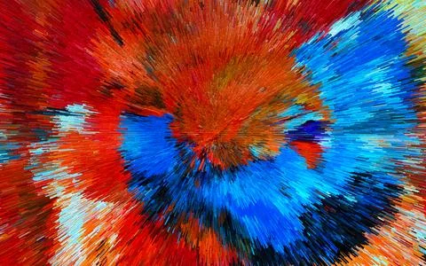 Abstract 3D Pixel Burst  Modern Multicolor Artwork with Dynamic Radiant Desig Stock Photos
