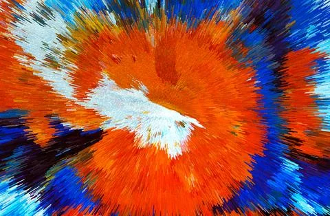 Abstract 3D Pixel Burst  Modern Multicolor Artwork with Dynamic Radiant Desig 스톡 사진