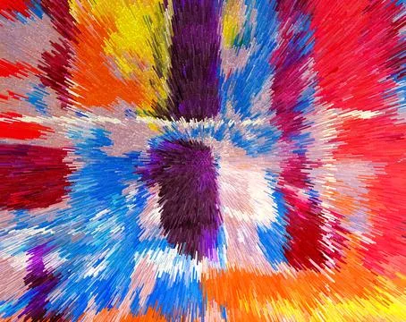 Abstract 3D Pixel Burst  Modern Multicolor Artwork with Dynamic Radiant Desig 스톡 사진