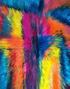 Abstract 3D Pixel Burst  Modern Multicolor Artwork with Dynamic Radiant Desig Stock Photos