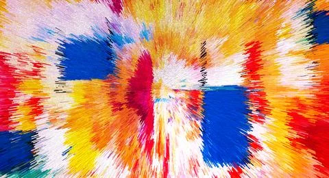 Abstract 3D Pixel Burst  Modern Multicolor Artwork with Dynamic Radiant Desig 스톡 사진