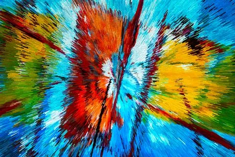 Abstract 3D Pixel Burst  Modern Multicolor Artwork with Dynamic Radiant Desig 스톡 사진