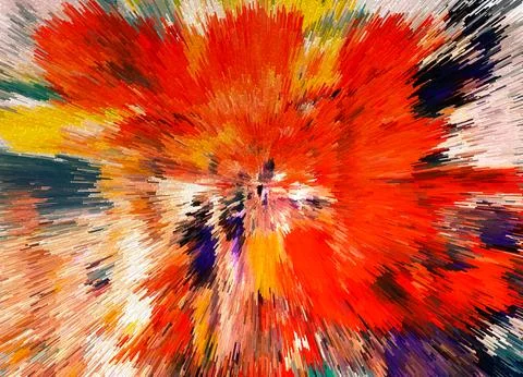 Abstract 3D Pixel Burst  Modern Multicolor Artwork with Dynamic Radiant Desig 스톡 사진