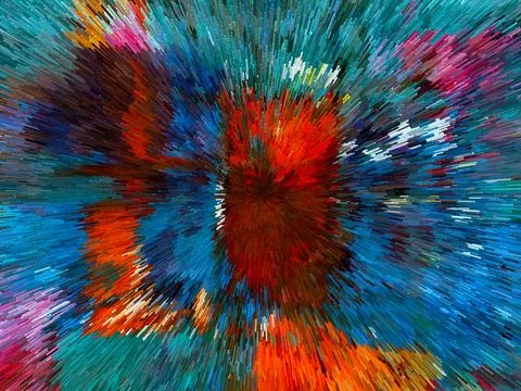 Abstract 3D Pixel Burst  Modern Multicolor Artwork with Dynamic Radiant Desig Stock Photos
