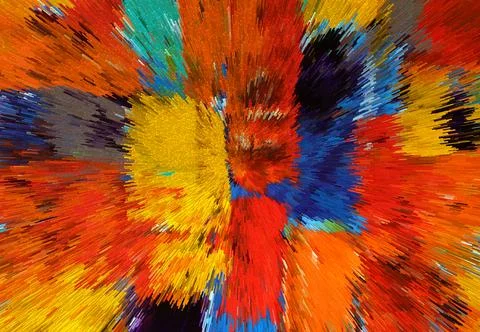 Abstract 3D Pixel Burst  Modern Multicolor Artwork with Dynamic Radiant Desig Stock Photos