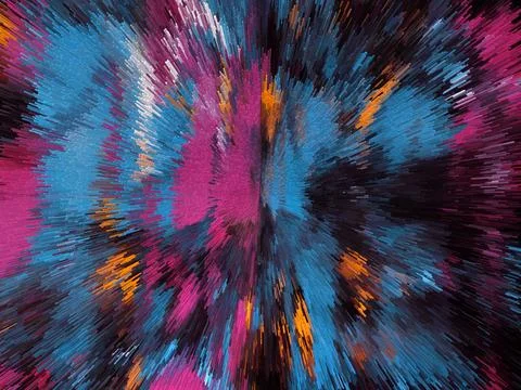 Abstract 3D Pixel Burst  Modern Multicolor Artwork with Dynamic Radiant Desig Stock Photos