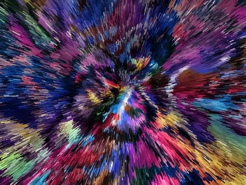 Abstract 3D Pixel Burst  Modern Multicolor Artwork with Dynamic Radiant Desig Stock Photos