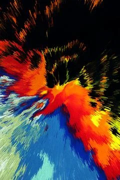 Abstract 3D Pixel Burst  Modern Multicolor Artwork with Dynamic Radiant Desig 스톡 사진