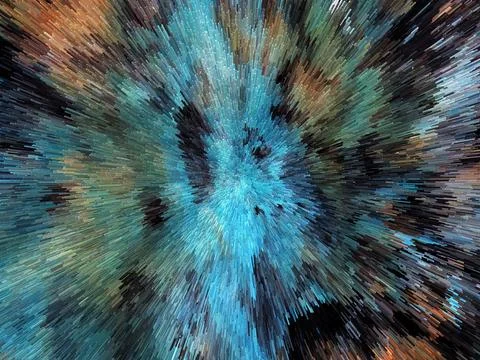 Abstract 3D Pixel Burst  Modern Multicolor Artwork with Dynamic Radiant Desig 스톡 사진