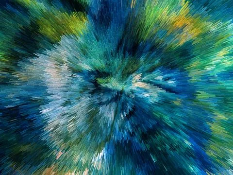 Abstract 3D Pixel Burst  Modern Multicolor Artwork with Dynamic Radiant Desig Stock Photos