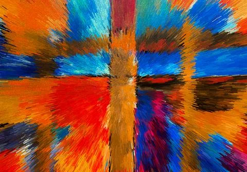 Abstract 3D Pixel Burst  Modern Multicolor Artwork with Dynamic Radiant Desig Stock Photos