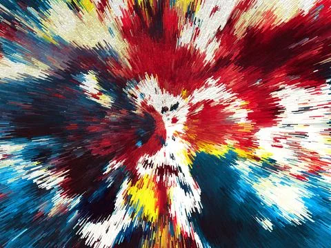 Abstract 3D Pixel Burst  Modern Multicolor Artwork with Dynamic Radiant Desig Stock Photos