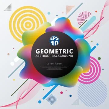 Abstract 3d plastic colorful  circle geometric pattern design and background. Illustrazione stock