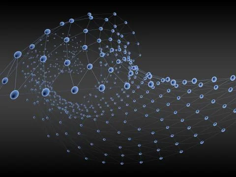Abstract 3d plexus background technology ,Blockchain Digital data , Stock Illustration