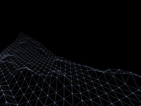 Abstract 3d plexus background technology ,Blockchain Digital data , Stock Illustration