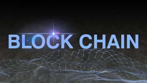 Abstract 3d plexus background technology ,Blockchain Digital data , Stock Illustration