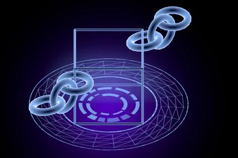 Abstract 3d plexus background technology ,Blockchain Digital data , Stock Illustration