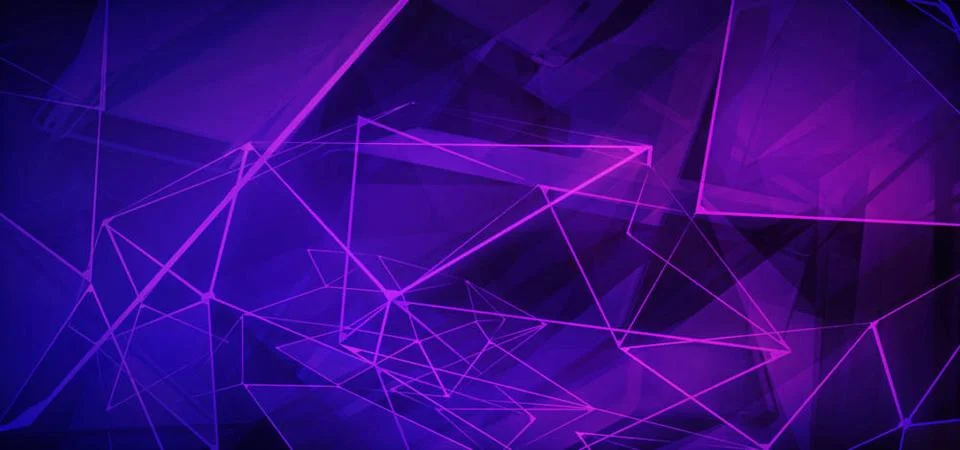  Abstract 3D plexus style background. A futuristic dark 3D purple illustra... Stock Photos