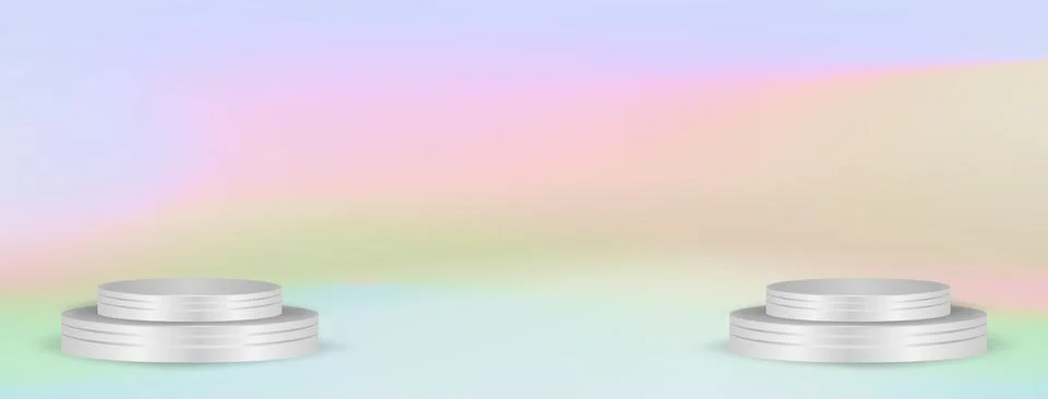 Abstract 3D Podium Gradient Bubbles Background Product Display Podium Background Stock Illustration