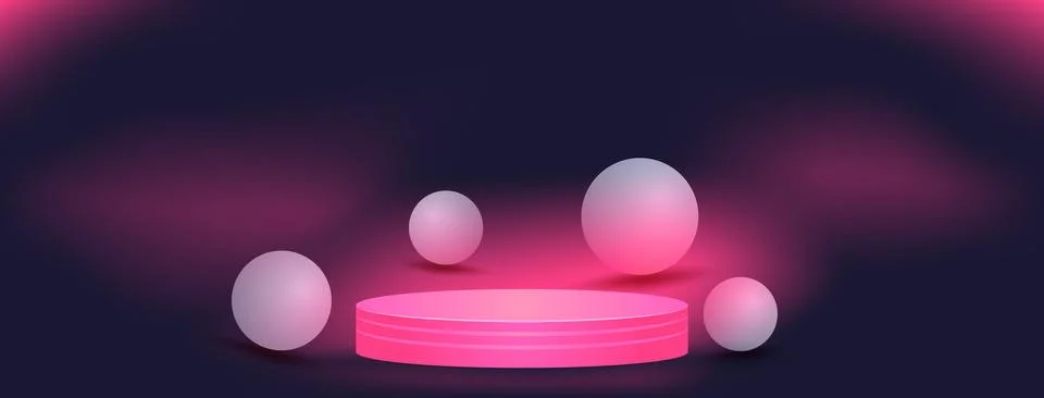 Abstract 3D Podium Gradient Bubbles Background Product Display Podium Background Stock Illustration