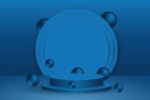 Abstract 3D Podium Gradient Bubbles Background Product Display Podium Background Stock Illustration