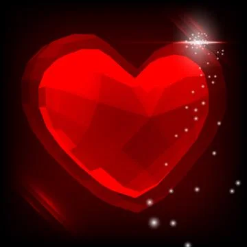 Abstract 3d polygon heart Stock Illustration