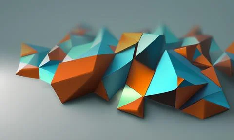 Abstract 3D Polygonal Background Stock Illustration