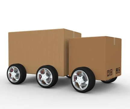 Abstract 3d post vehicle Stock Illustration