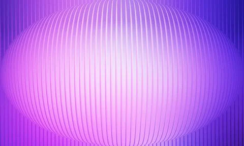 Abstract 3D Purple Ellipsoid Shape with Vertical Ribbed Texture and Grainy .. Stock Illustration