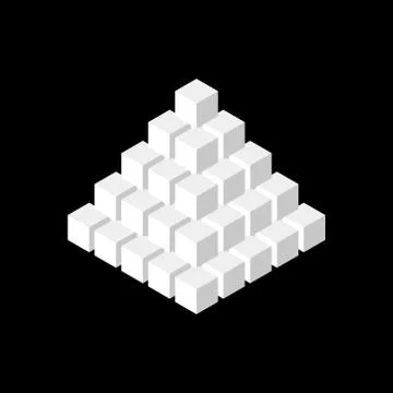 Abstract 3d pyramid from cubes.3d isometric style. Vector illustration. Stock Illustration