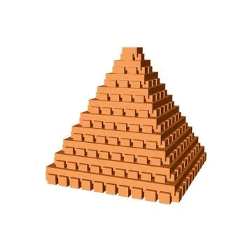 Abstract 3d pyramid.Isolated on white background. イラスト素材