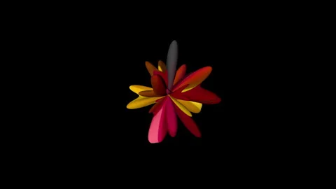 Abstract 3d rainbow shape slowly moving on black background. Stock Footage 151127648