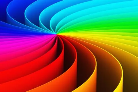 Abstract 3D rainbow spiral background Ilustração Stock