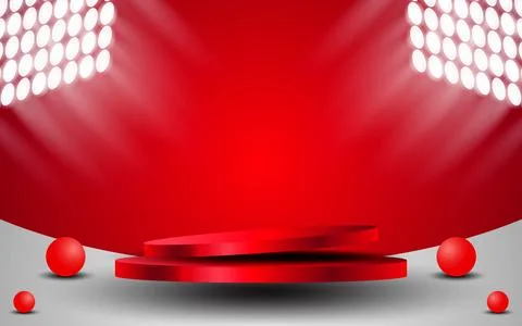 Abstract 3D realistic cylindrical podium backdrop with natural lighting on .. Stock Illustration