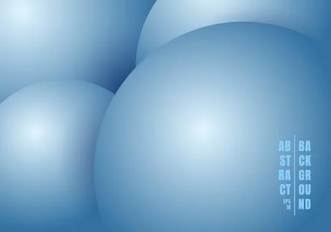 Abstract 3D realistic liquid or fluid circles blue color beautiful background Stock Illustration